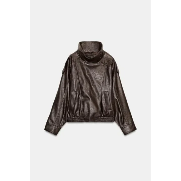 ZARA FAUX LEATHER JACKET - Picture 7 of 8